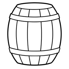 Barrel drawing line art vector illustration