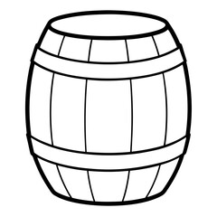 Barrel drawing line art vector illustration