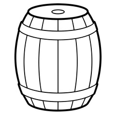 Barrel drawing line art vector illustration