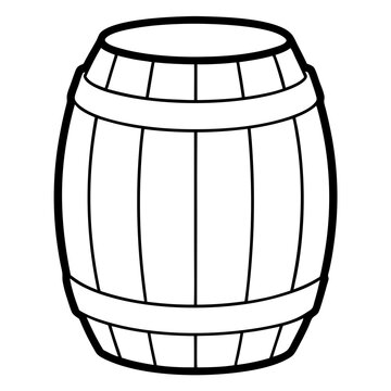recommend clip art: Barrel drawing line art vector illustration
