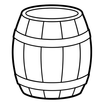 recommend clip art: Barrel drawing line art vector illustration