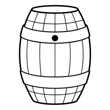 recommend clip art: Barrel drawing line art vector illustration