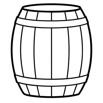 recommend clip art: Barrel drawing line art vector illustration
