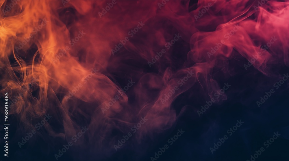 Wall mural colorful smoke swirling in the dark creating an abstract pattern