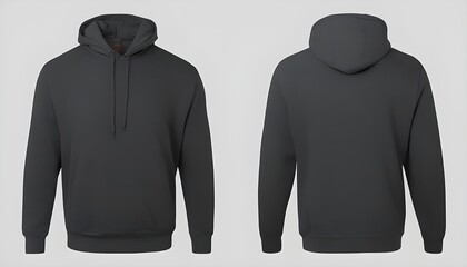 mockup blank dark grey hoodie with mannequin, grey background, Ai generated Images