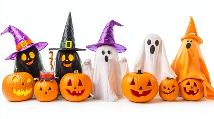 Assortment of Whimsical and Spooky Halloween Decor and Figurines