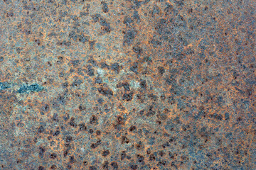 old iron sheet. Old cracked paint. Rusty metal surface. Rusty steel. vintage style. rusty iron. for background and text. close-up. oxidation, destruction. worn surface