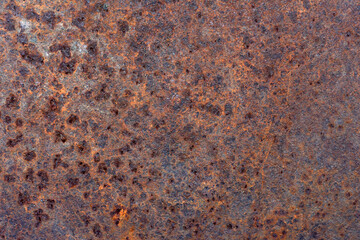 old iron sheet. Old cracked paint. Rusty metal surface. Rusty steel. vintage style. rusty iron. for background and text. close-up. oxidation, destruction. worn surface. horizontal photo