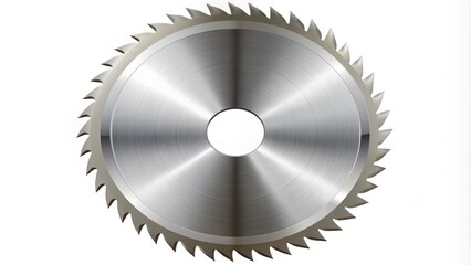 Highly detailed vector illustration of a circular saw blade with sharp teeth and a center hole, ideal for DIY, woodworking, and power tool designs.