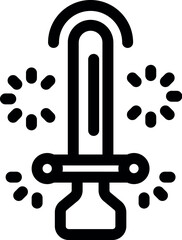 Big laser weapon shooting with explosion effect icon vector outline