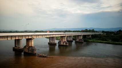 Aerial view of Tak city with the river in Northern Thailand