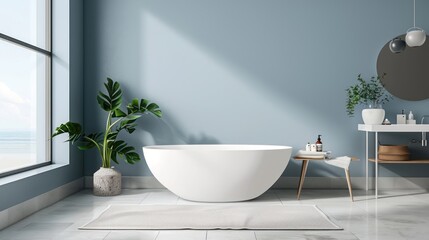 Modern Bathroom with Ocean View