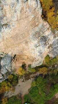 Aerial view of mountain during autumn