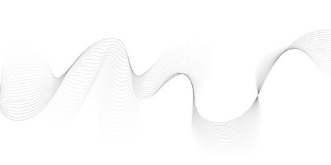 White wave curve lines banner background design. Abstract soft wave lines dynamic flowing gray light isolated background. Vector Illustration of the gray pattern of lines. Black stripes on white .