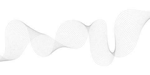 White wave curve lines banner background design. Abstract soft wave lines dynamic flowing gray light isolated background. Vector Illustration of the gray pattern of lines. Black stripes on white .