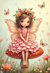 Fototapeta premium Girl with butterfly wing