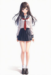Anime girl in school uniform