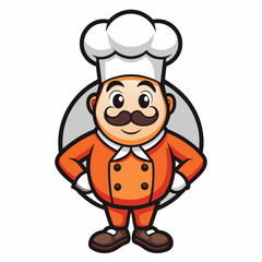 Chef Mascot Logo art vector illustration