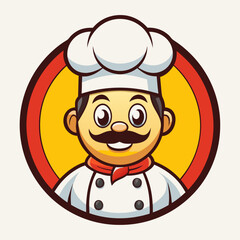 Chef Mascot Logo art vector illustration