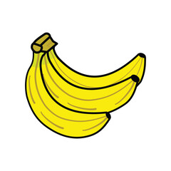 banana fruit icon over white background. colorful design. Single Fresh and healthy banana illustration icon. Simple and natural design element of banana. 