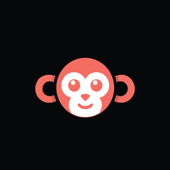 Cute monkey Logo PNG Vector