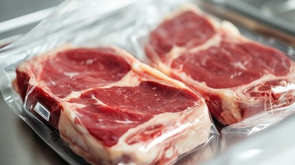 A sealed package of fresh meat with a food safety label, ensuring safe consumption.