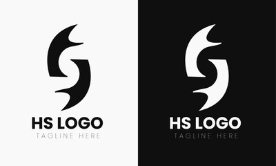Hs logo concept, minimalist logo, abstract logo vector