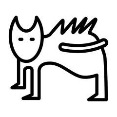 Scary Cat Vector Line Icon Design