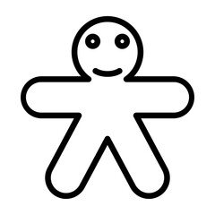 Ginger Bread Vector Line Icon Design