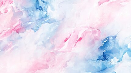 Abstract watercolor background with soft pastel pink and blue hues, featuring fluid marbled paper texture, gentle and soothing.