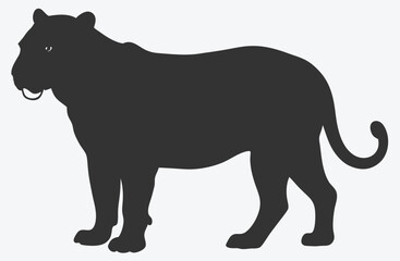 Majestic Tiger Silhouette Vector, Powerful Wildlife Art in Stunning Detail