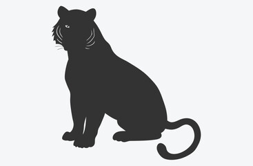 Majestic Tiger Silhouette Vector, Powerful Wildlife Art in Stunning Detail