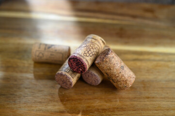 old wine corks on the table