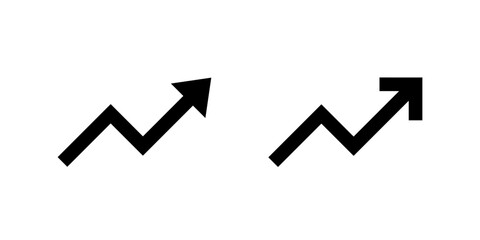 Upward zigzag arrow icon in generic style. Market increase sign symbol