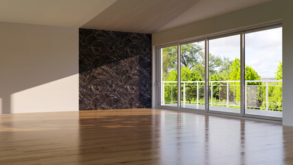 Obraz premium Large luxury modern bright interiors room mockup illustration living 3D rendering image