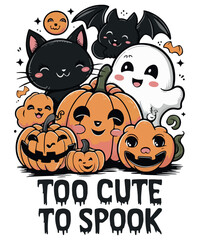 Spooky seasonBlack Cat Peeking Clipart  T Shirt design