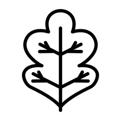 Obraz premium Oak Leaf Vector Line Icon Design