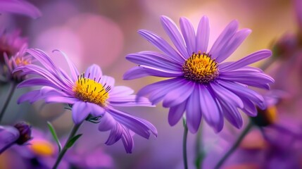  Close-up of a purple aster flower 