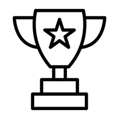 Parade Trophy Vector Line Icon Design