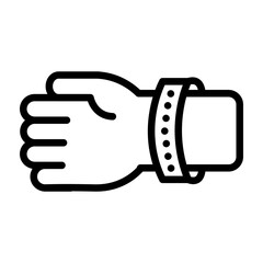 Event Wristband Vector Line Icon Design