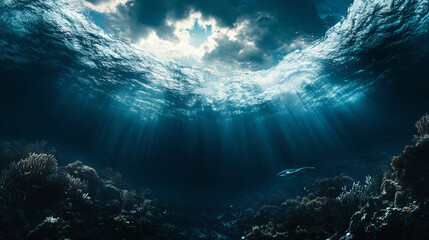 Sunbeams Underwater.