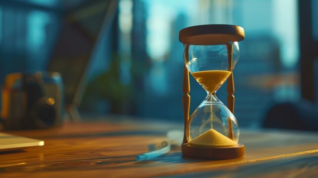  An hourglass representing reduced working time. 