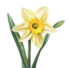 A bouquet of yellow daffodils in a vase with blooming flowers