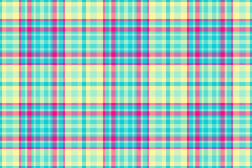 Merry christmas texture background check, colorful tartan seamless plaid. Slim pattern textile vector fabric in cyan and mint colors.