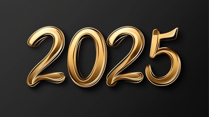 The year is twenty five. It is a gold color. It is a black background