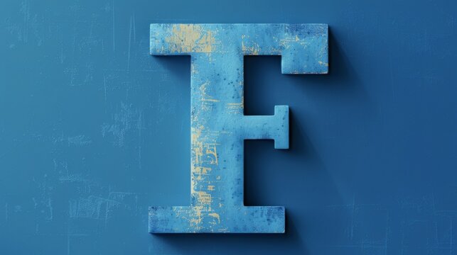 the letter f with a blue background