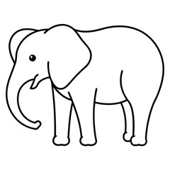 Elephant line art vector illustration