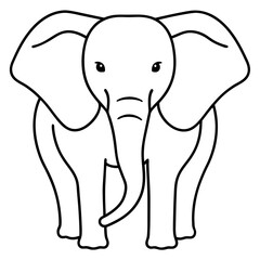 Elephant line art vector illustration