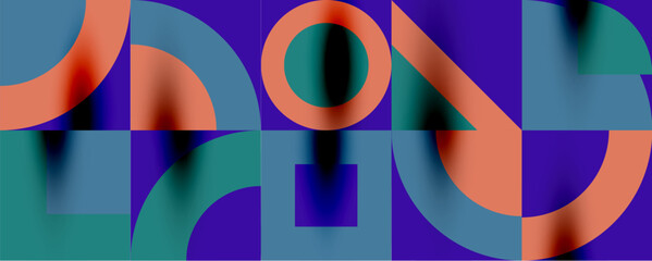 Obraz premium Neo memphis geometric pattern with circles, squares. Pop art abstract background for covers, banners, flyers and posters and other templates