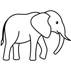 Elephant line art vector illustration